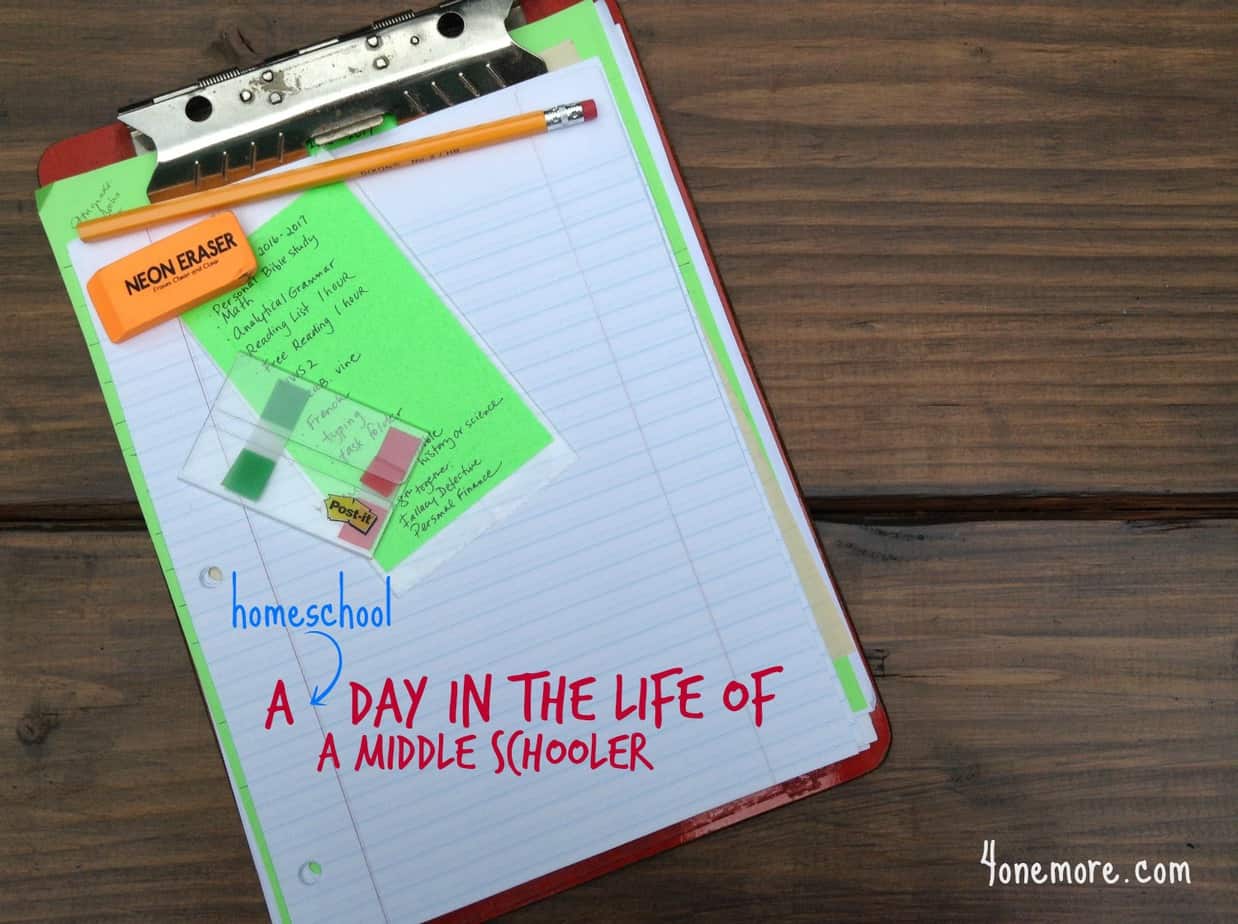 A {homeschool} Day in the Life of a Middle Schooler