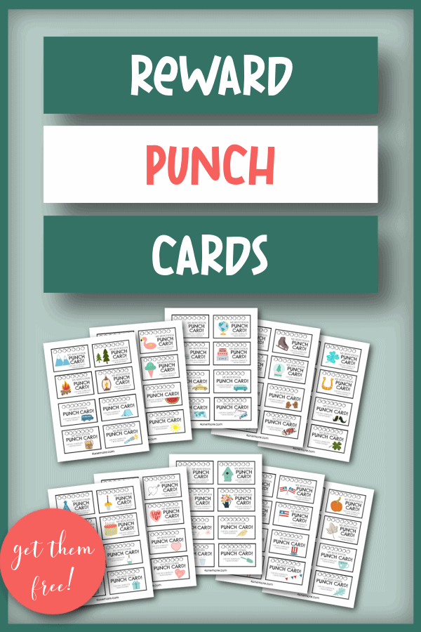Free Reward Punch Cards to use in Homeschool or Classroom - 4onemore