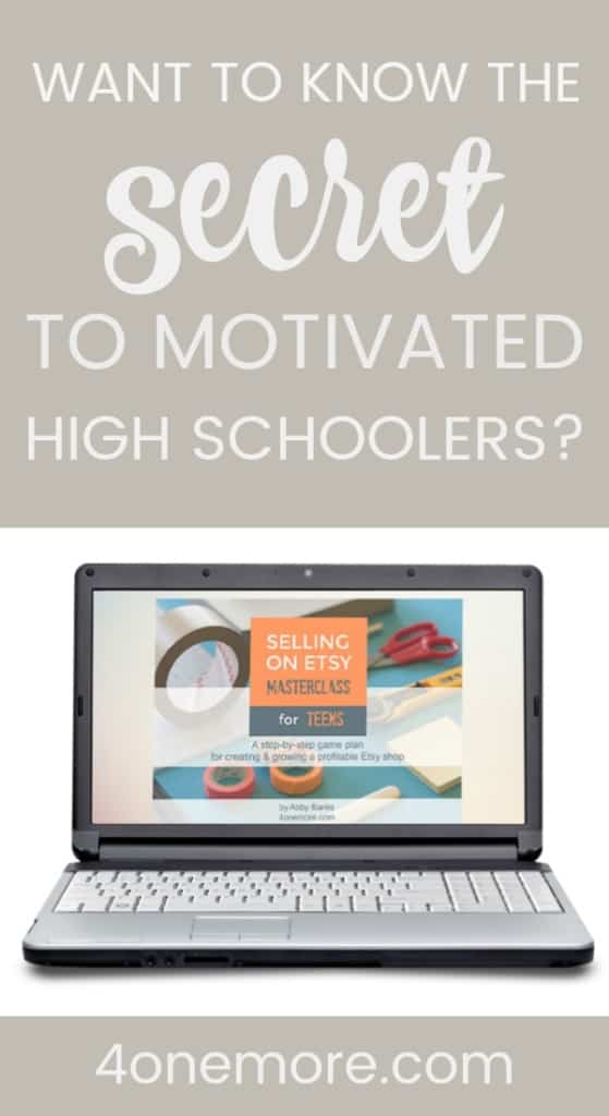 Want to know the secret to motivated high schoolers? Check out what my Selling on Etsy Masterclass for Teens can do for YOUR kids.