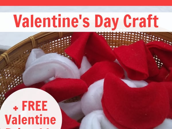 DIY Felt Fortune Cookies Valentine’s Day Craft + free Valentine printable