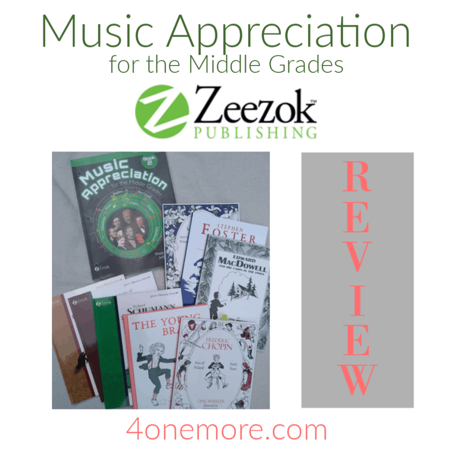 Music Appreciation Book 2: for the Middle Grades included a student book with activity pages and 9 Great Musician Series biographies which create the core of this course.