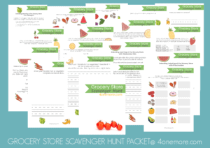 Grocery Store Scavenger Hunt FREEBIE - 4onemore