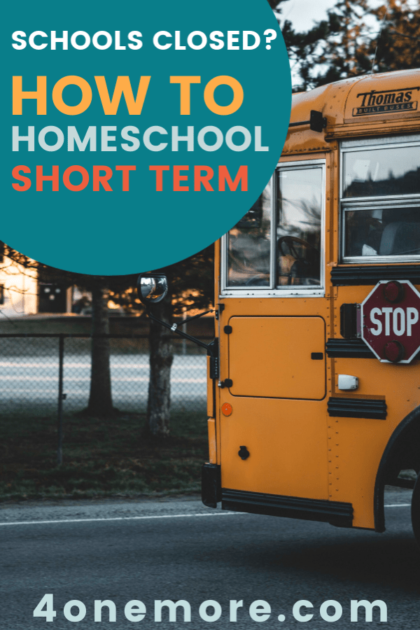 Are you facing a short-term homeschool necessity?  Here is a simple plan that you can use to homeschool for a few months, no matter the grade level.