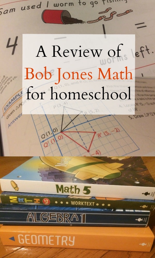 A Review of Bob Jones Math for homeschool