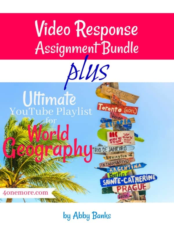 Video Response Assignments PLUS Ultimate YouTube Playlist for World Geography